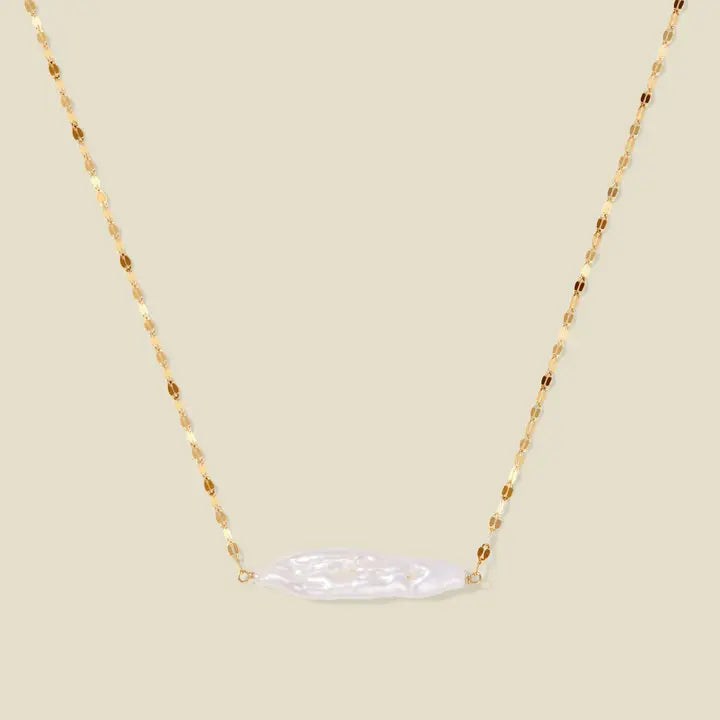Baroque Pearl Bar Necklace