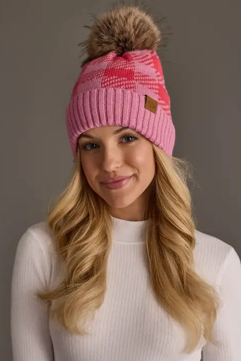 Plaid Pom Hat