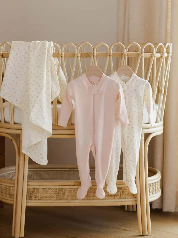 Zip Longsleeve Sleeper Footie / Fleur