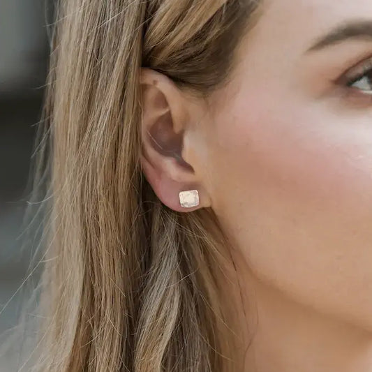 Hammered Square Studs
