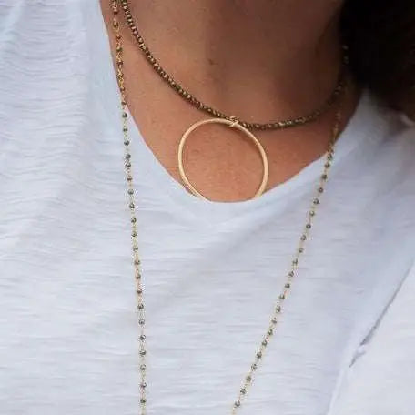 Circle of Love/Pyrite Necklace