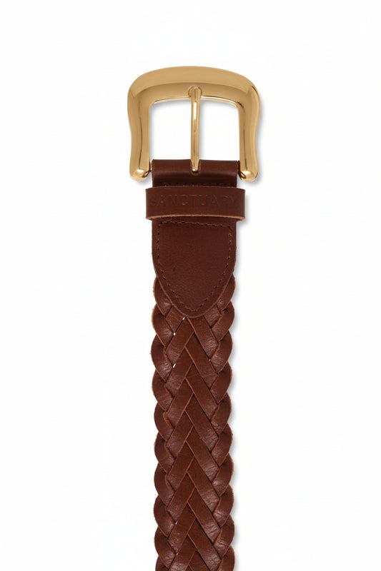 Braided Leather Pulse Belt / Whiskey