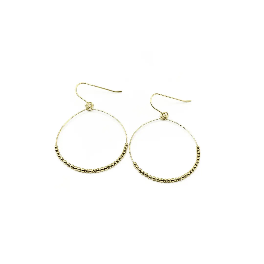 Simple Beaded Hoop Danglers