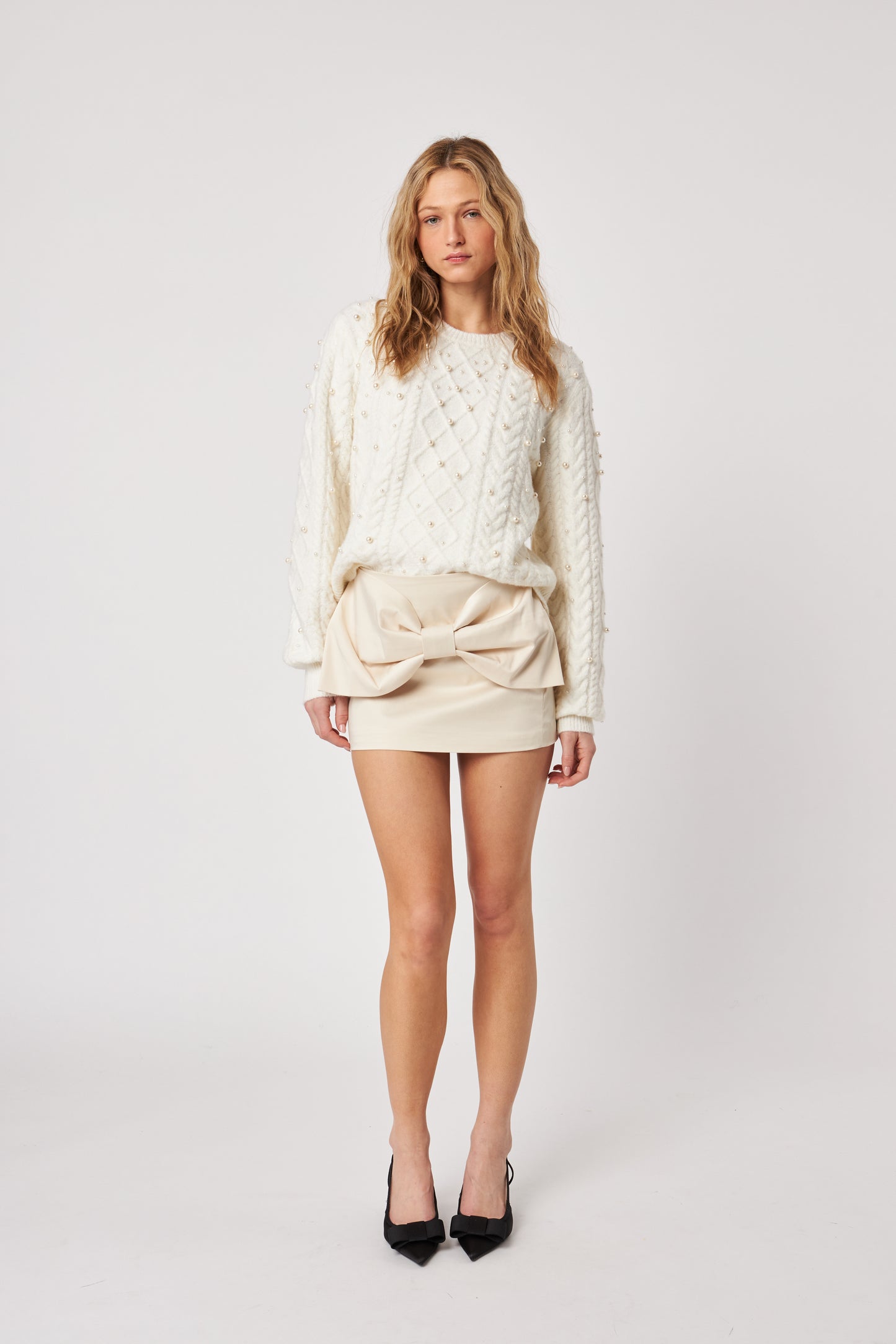 JOHN + JENN - Pearly Cable Sweater