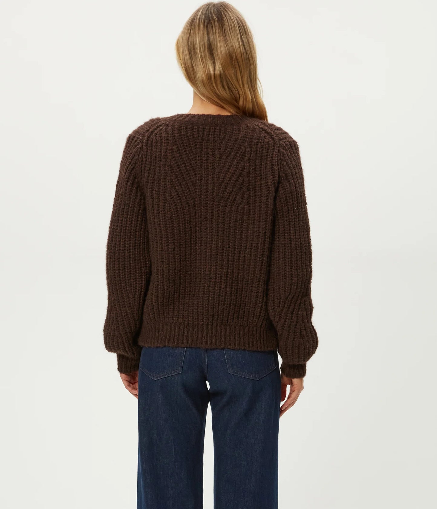 MICHAEL STARS - Lumi Crew Neck Cardigan/ Espresso