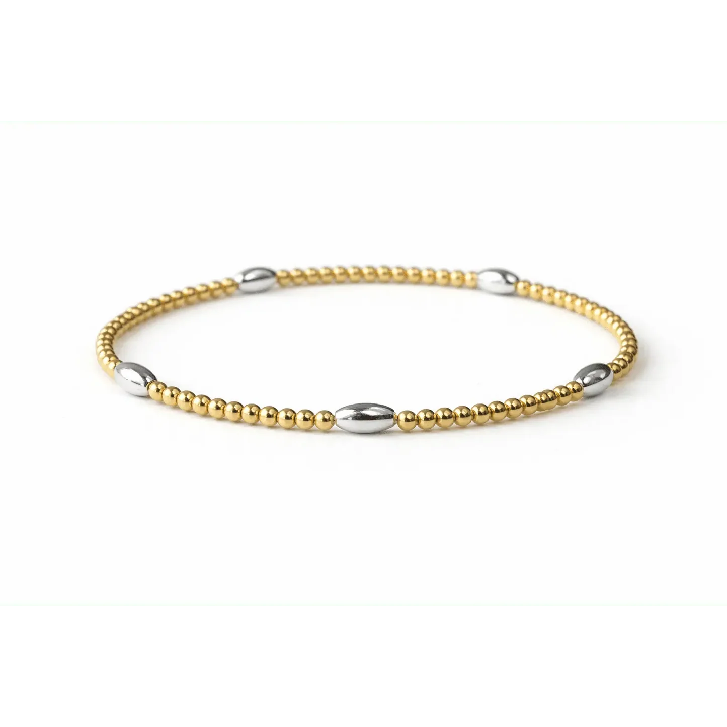 Classic Oval Mixed Metal Gold and Silver Bracelet