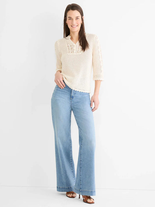 Crochet Mesh Sweater/ Ivory