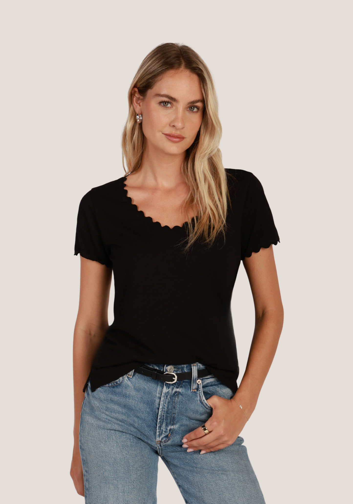 Ric Rac Tee w/ Side Slits