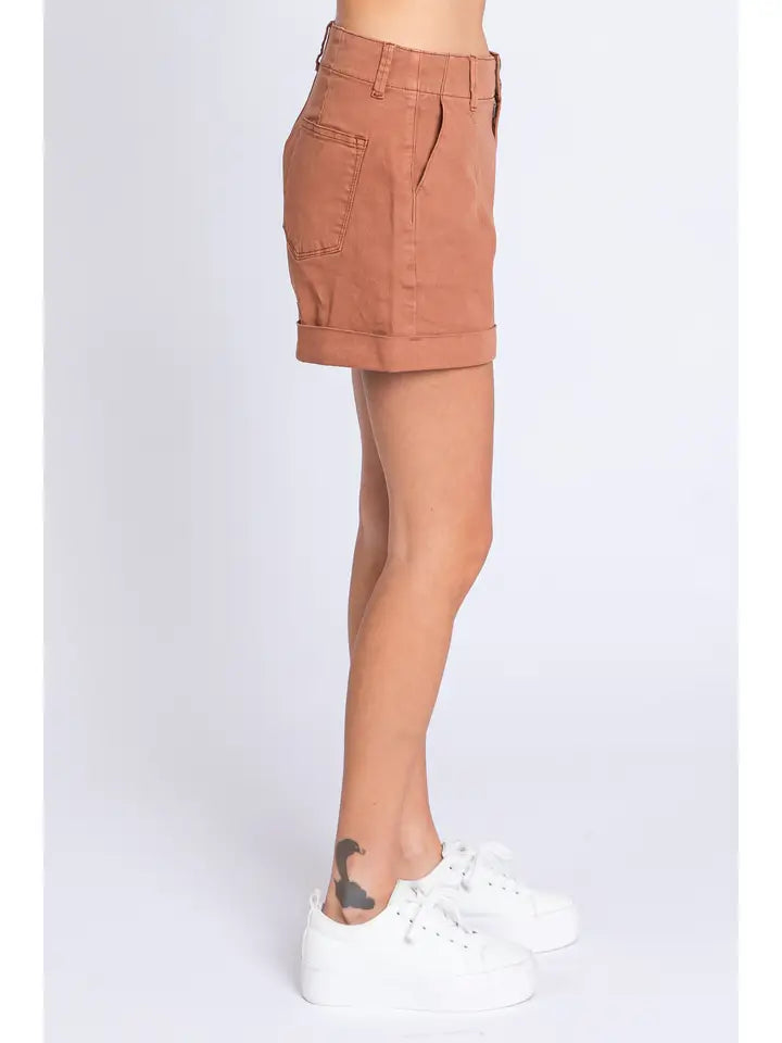 Double Button Roll-Up Short
