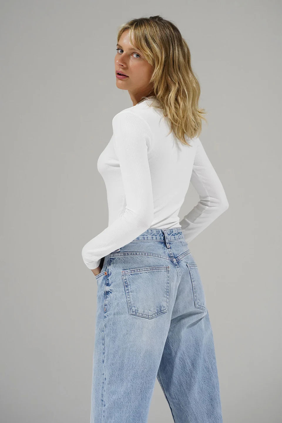 Dalston Ribbed L/S/ White