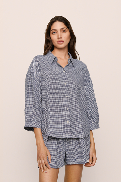 Linen Blend Relaxed Sleeve Top