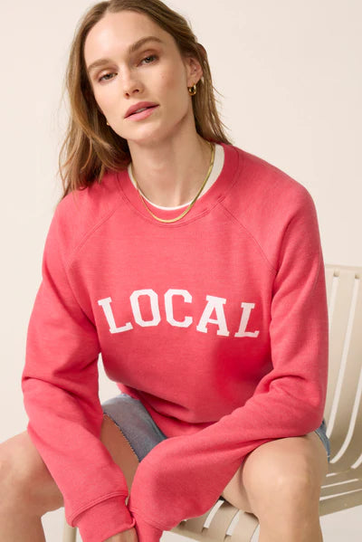 Local Raglan Crew/Heathered Red