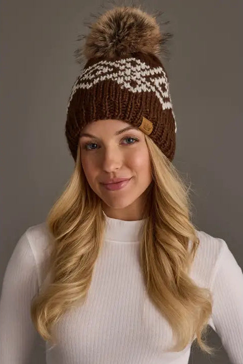 Patterned Pom Hat