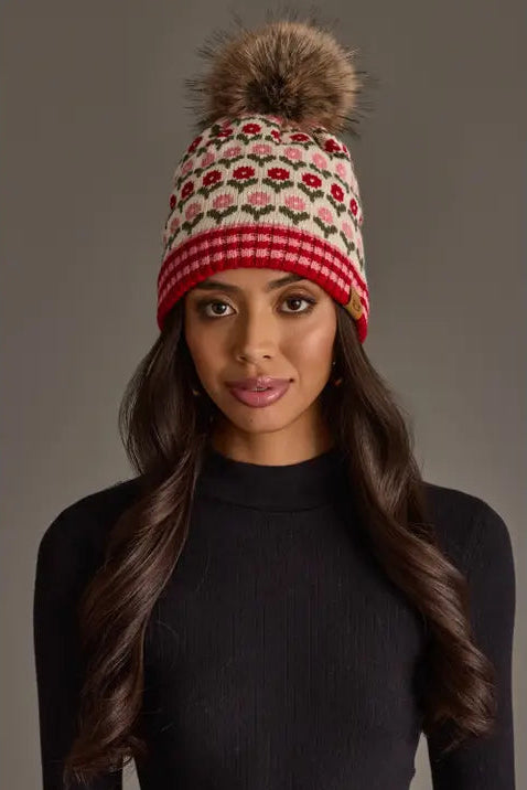 Floral Pom Hat