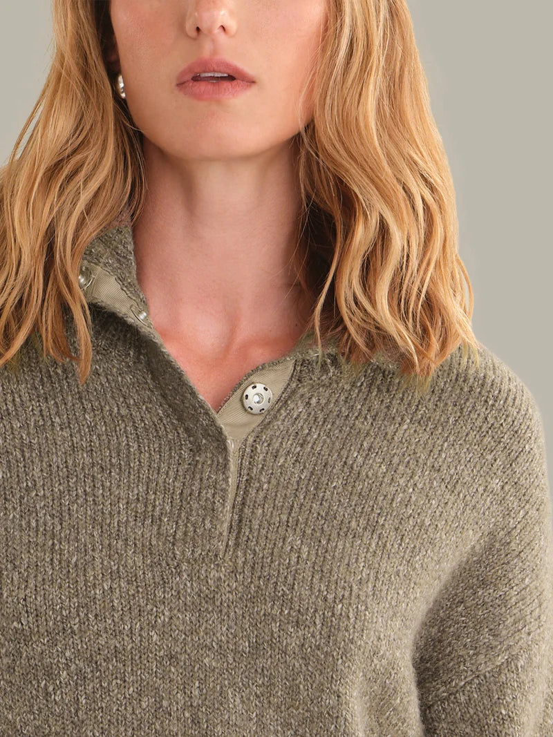 Boxy Snap Front Henley