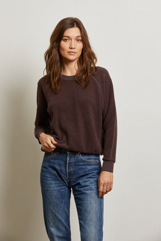 PERFECT WHITE TEE - Ziggy Cocoa Inside Out Fleece Crewneck Sweater