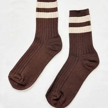 Her Varsity Socks/ Espresso