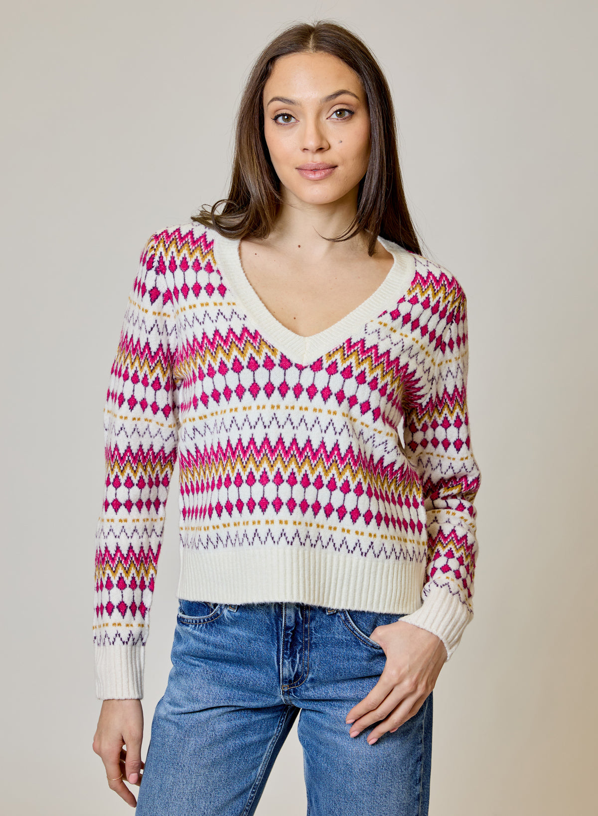 Fairisle V-Neck Sweater