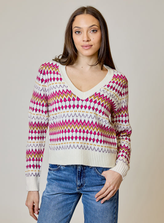 Fairisle V-Neck Sweater
