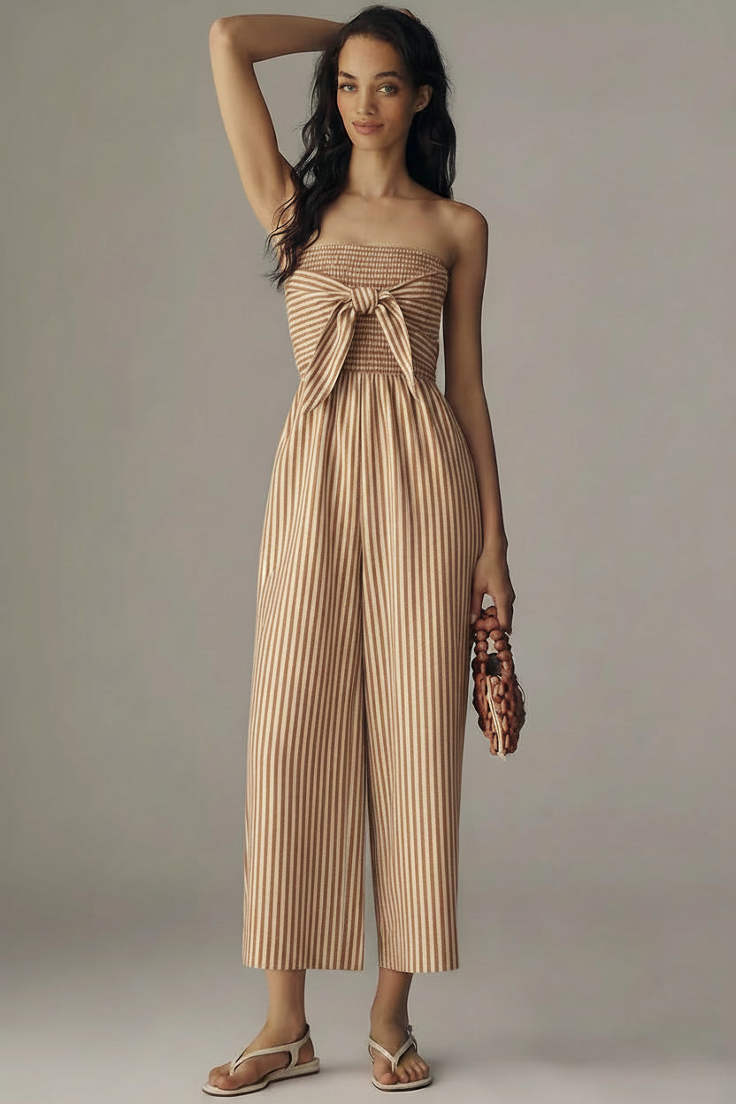 Elva Jumpsuit / Brown Stripe