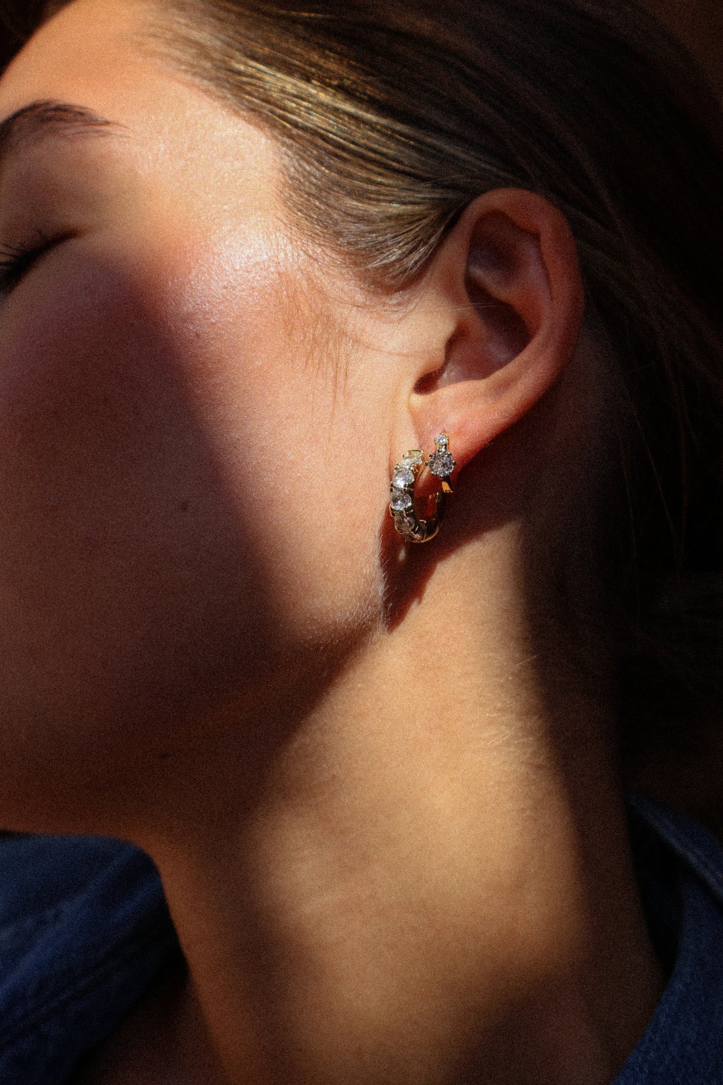 Large White Sapphire Hoops