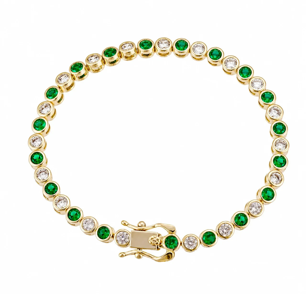 Emerald Bezel Bracelet
