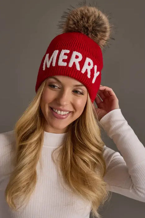 Merry Knit Pom Hat