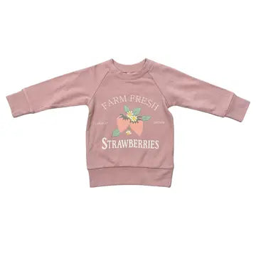 Girls Raglan Sweatshirt/ Strawberries