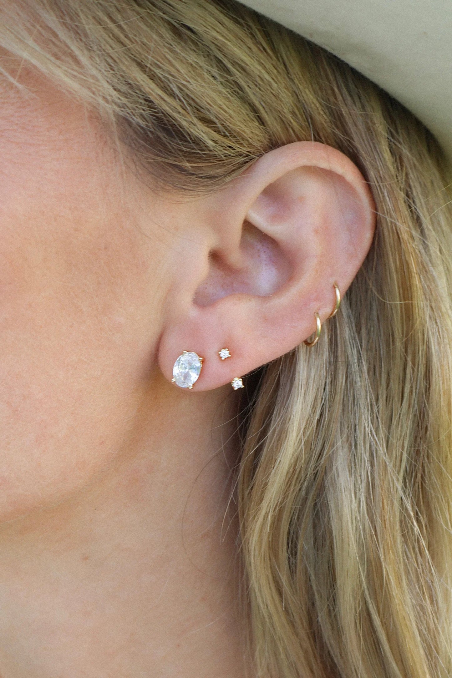 Oval Topaz Studs