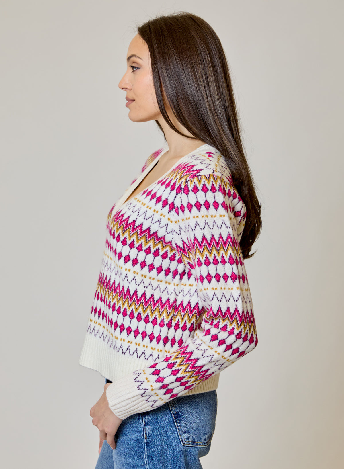 Fairisle V-Neck Sweater