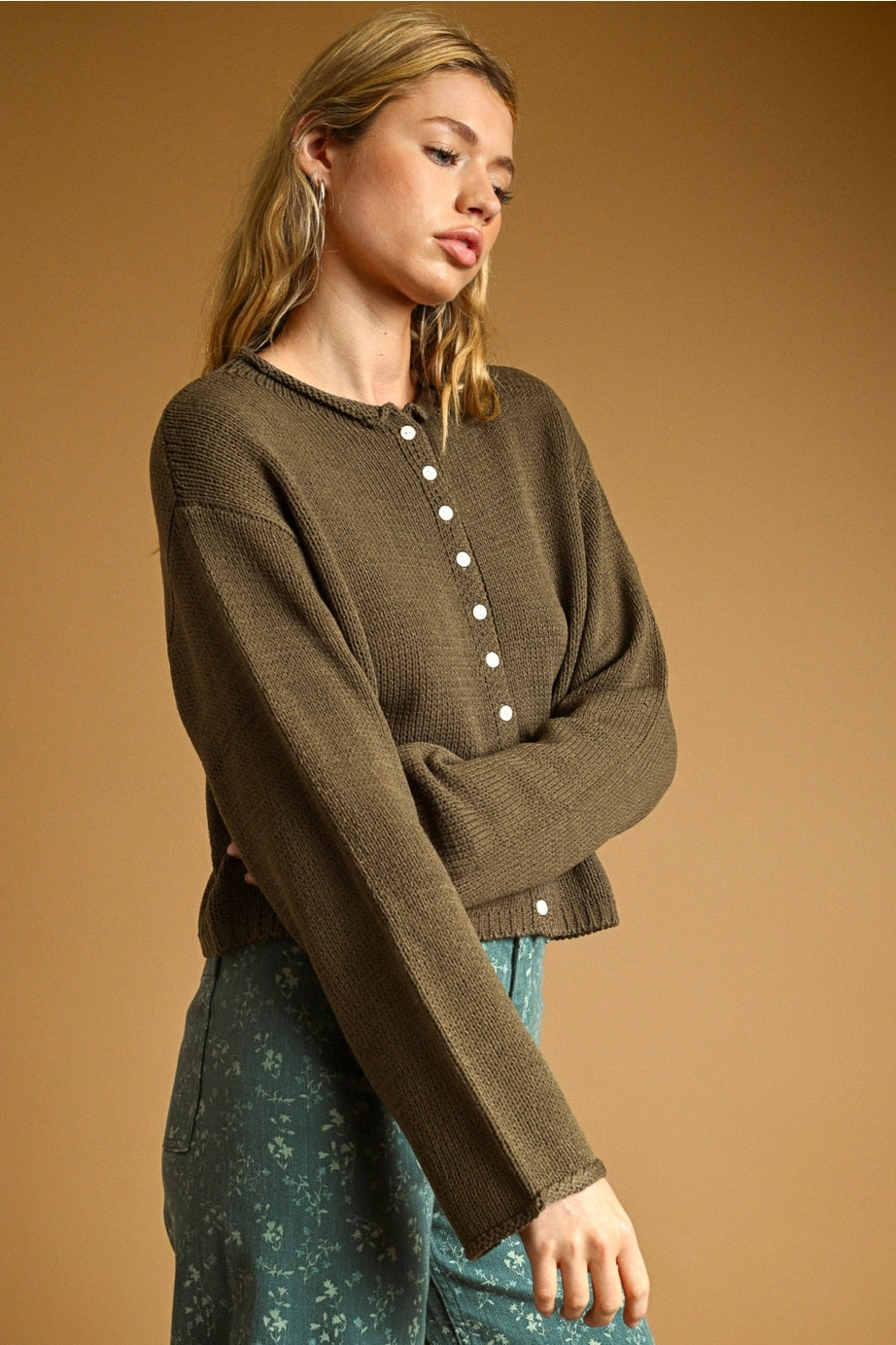 Button Front Knitted Cardigan