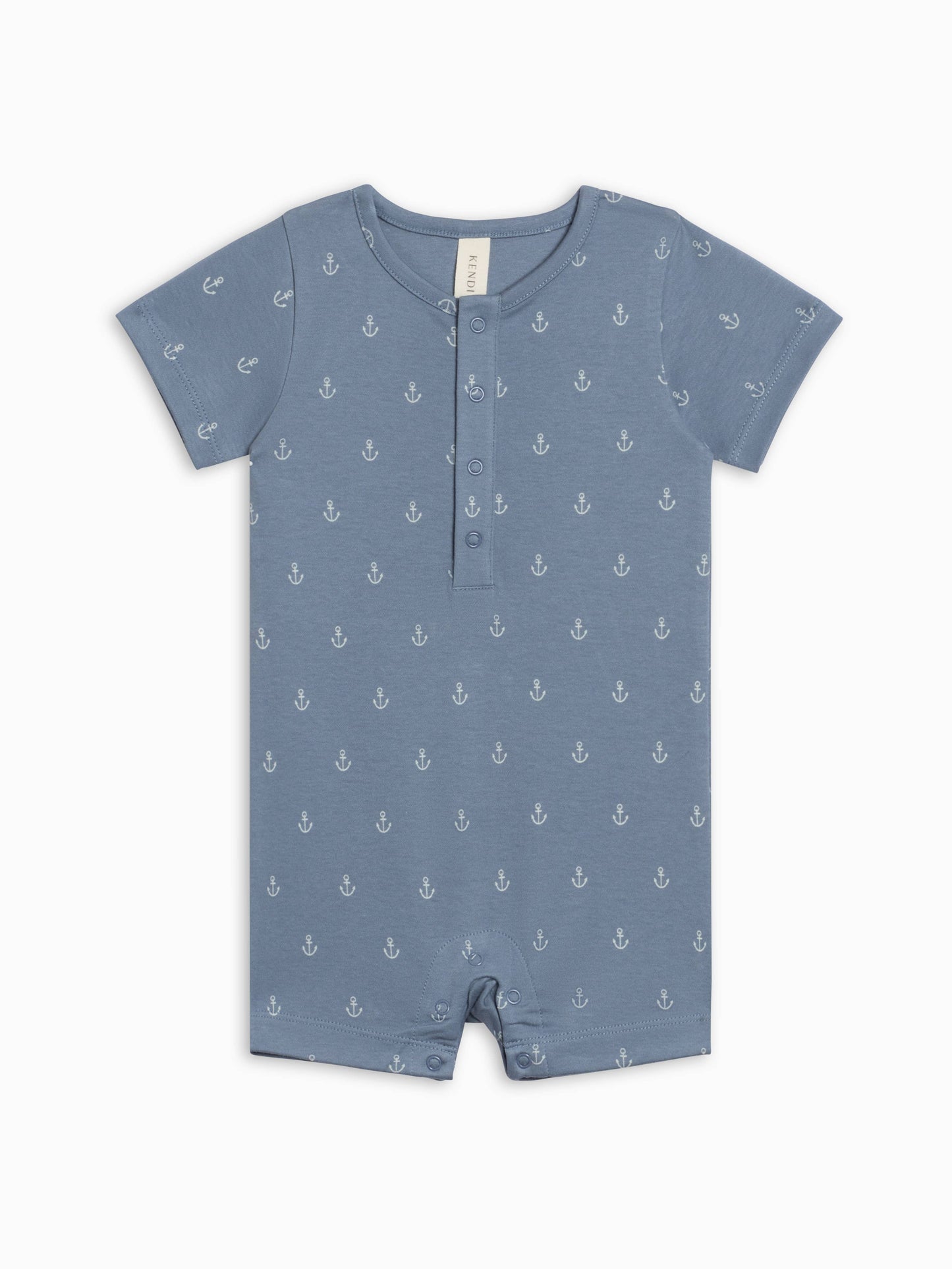 Mason Short Sleeve Romper - Anchor / Sea + Powder