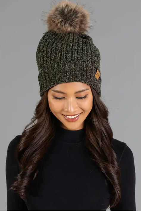Chenille Pom Hat