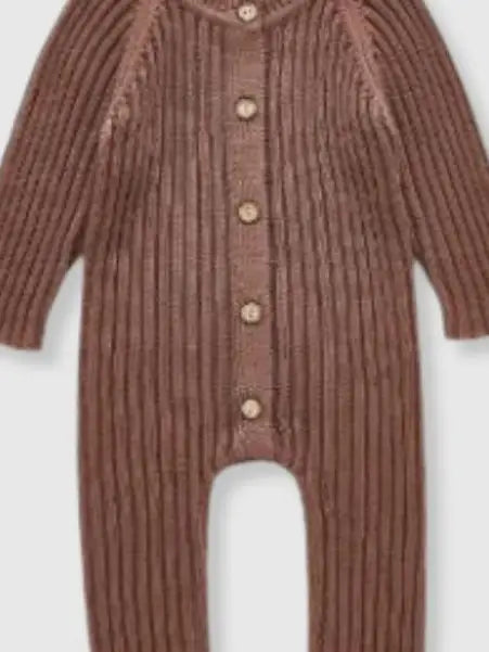 BLEU & CO - Knit Romper/ Chocolate