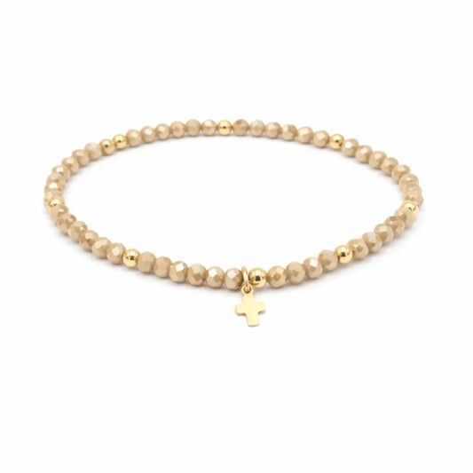 Luxe Cross Bracelet in PEARL WHITE