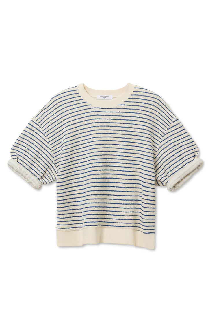 PERFECT WHITE TEE - Rebecca Stripe Short Sleeve Sweatshirt