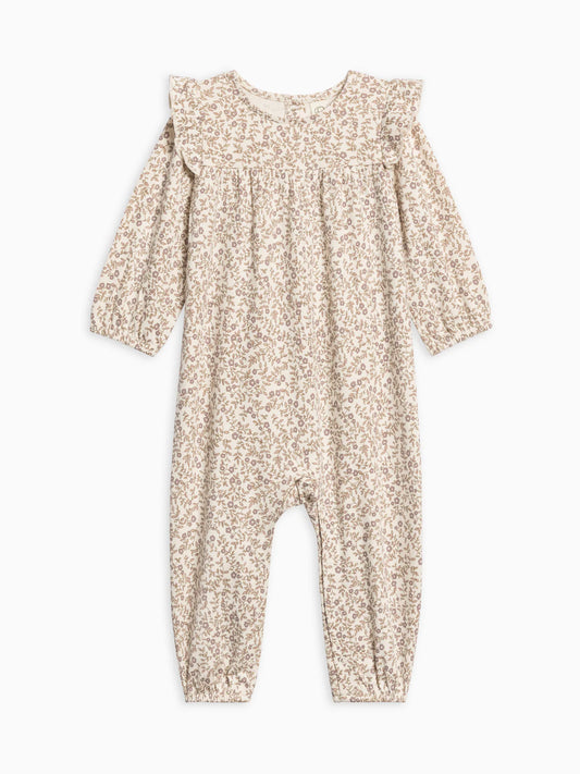 COLORED ORGANICS - Jine Ruffle Sleeve Romper / Purple Mauve