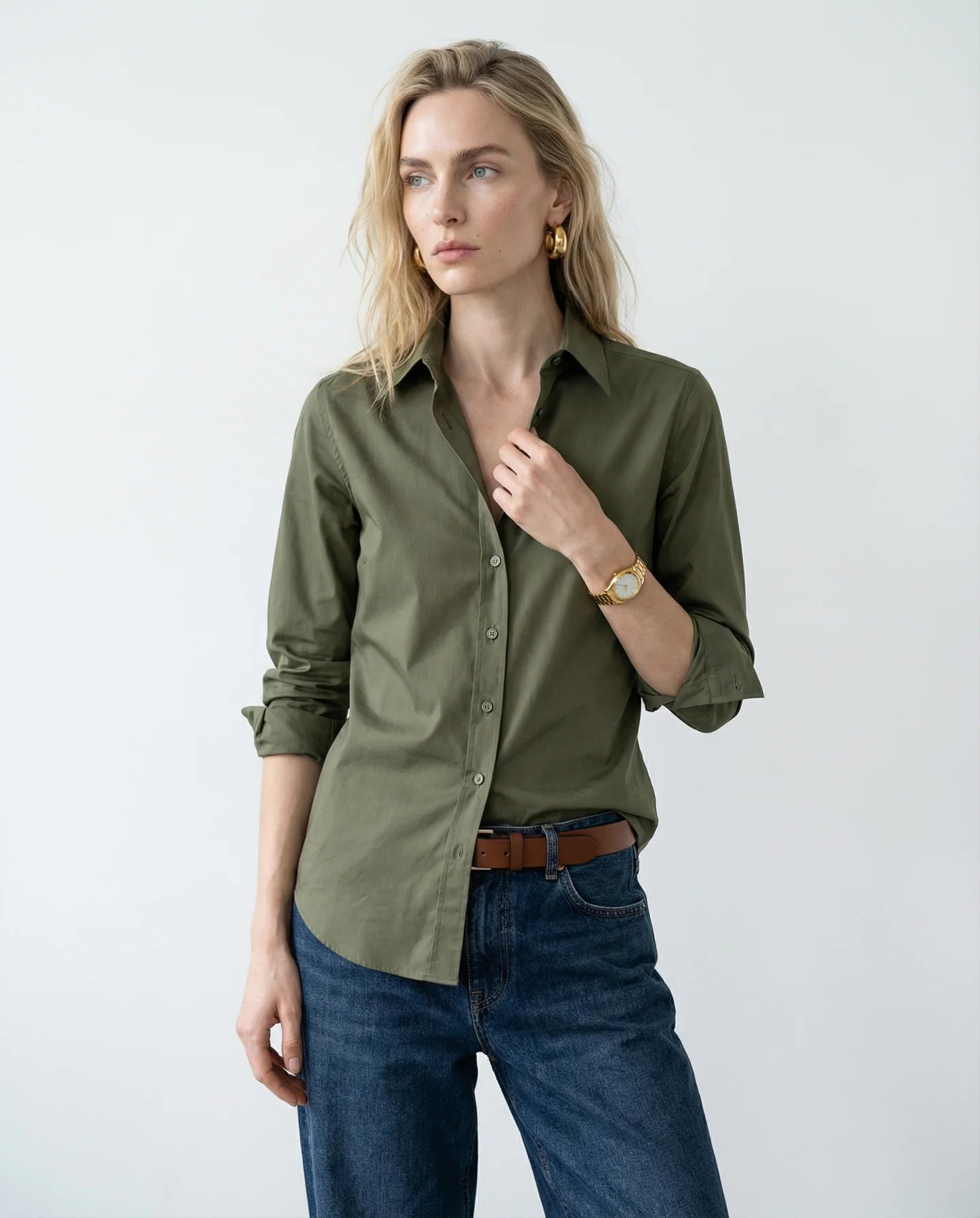 The Boyfriend Shirt/ Olive