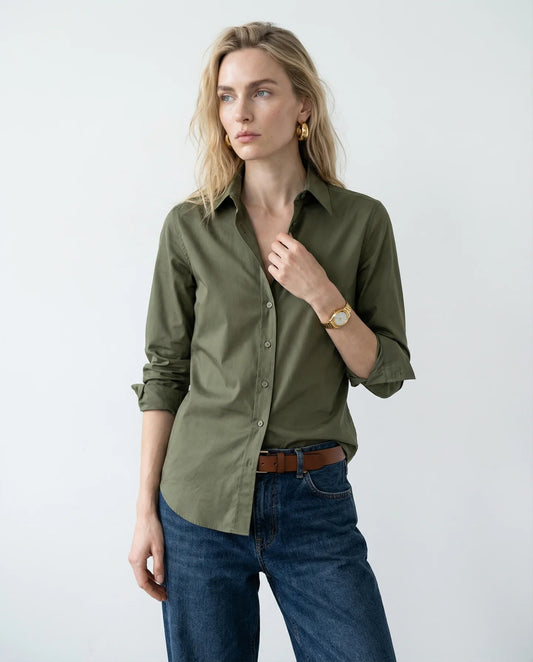 The Boyfriend Shirt/ Olive