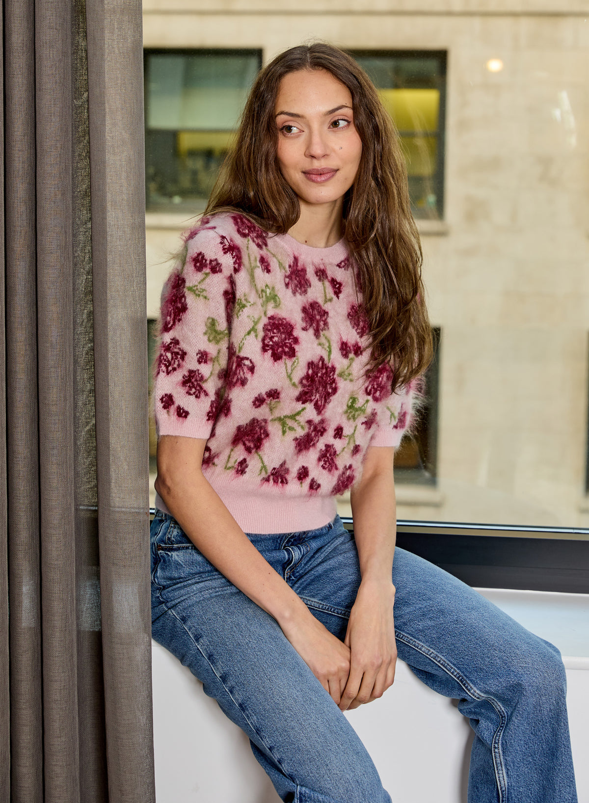 Floral Brushed Sweater