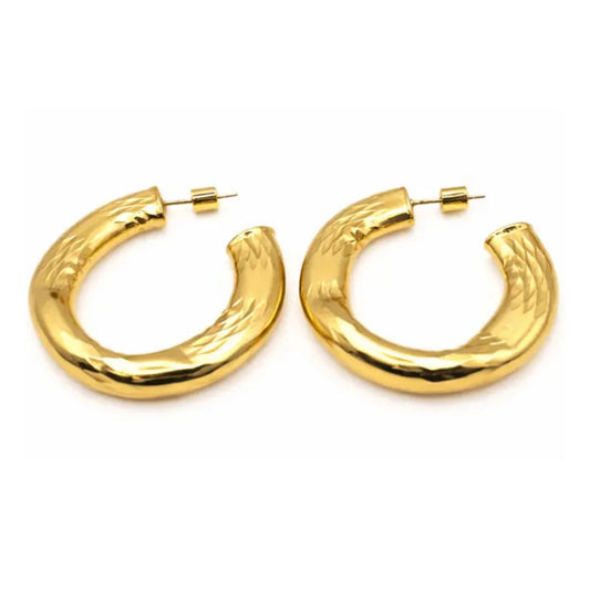 Allure Brushed Gold Hoops