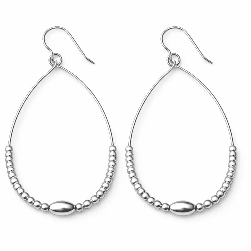 Classic Beaded Oval Teardrop Earring