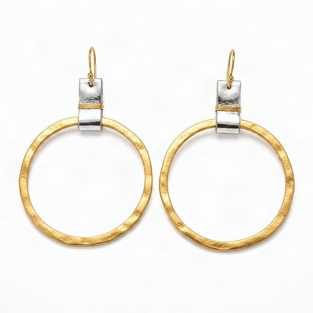 Leather Pewter Earring