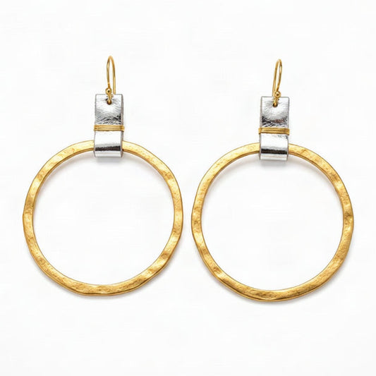 Leather Pewter Earring