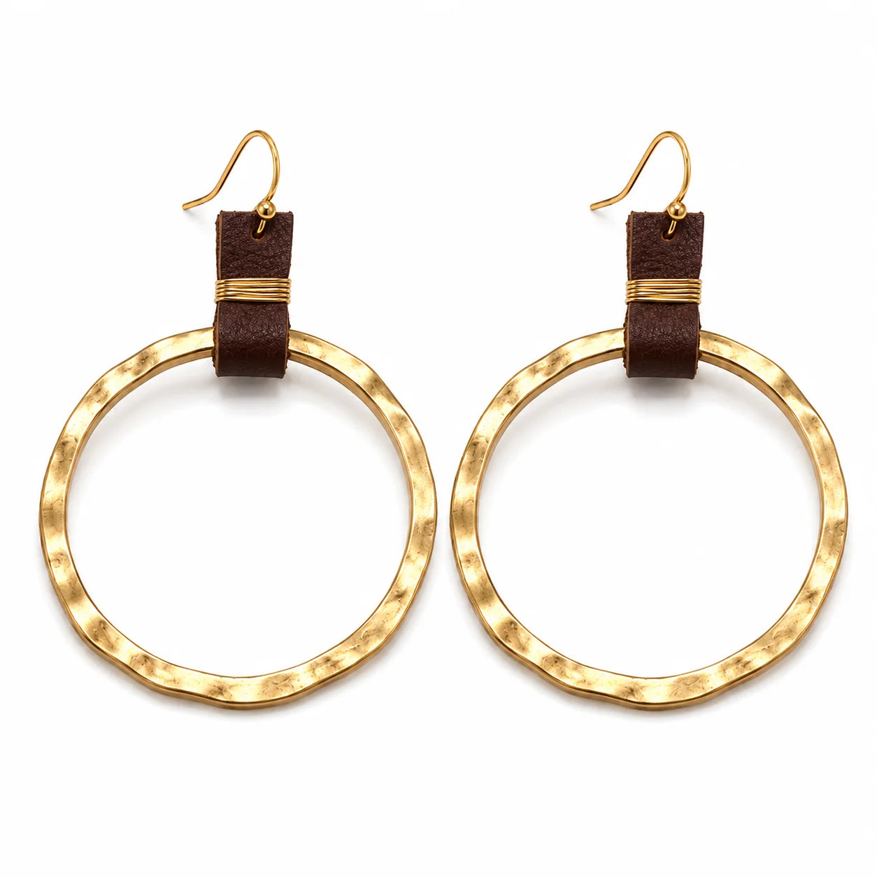 Leather Pewter Earring