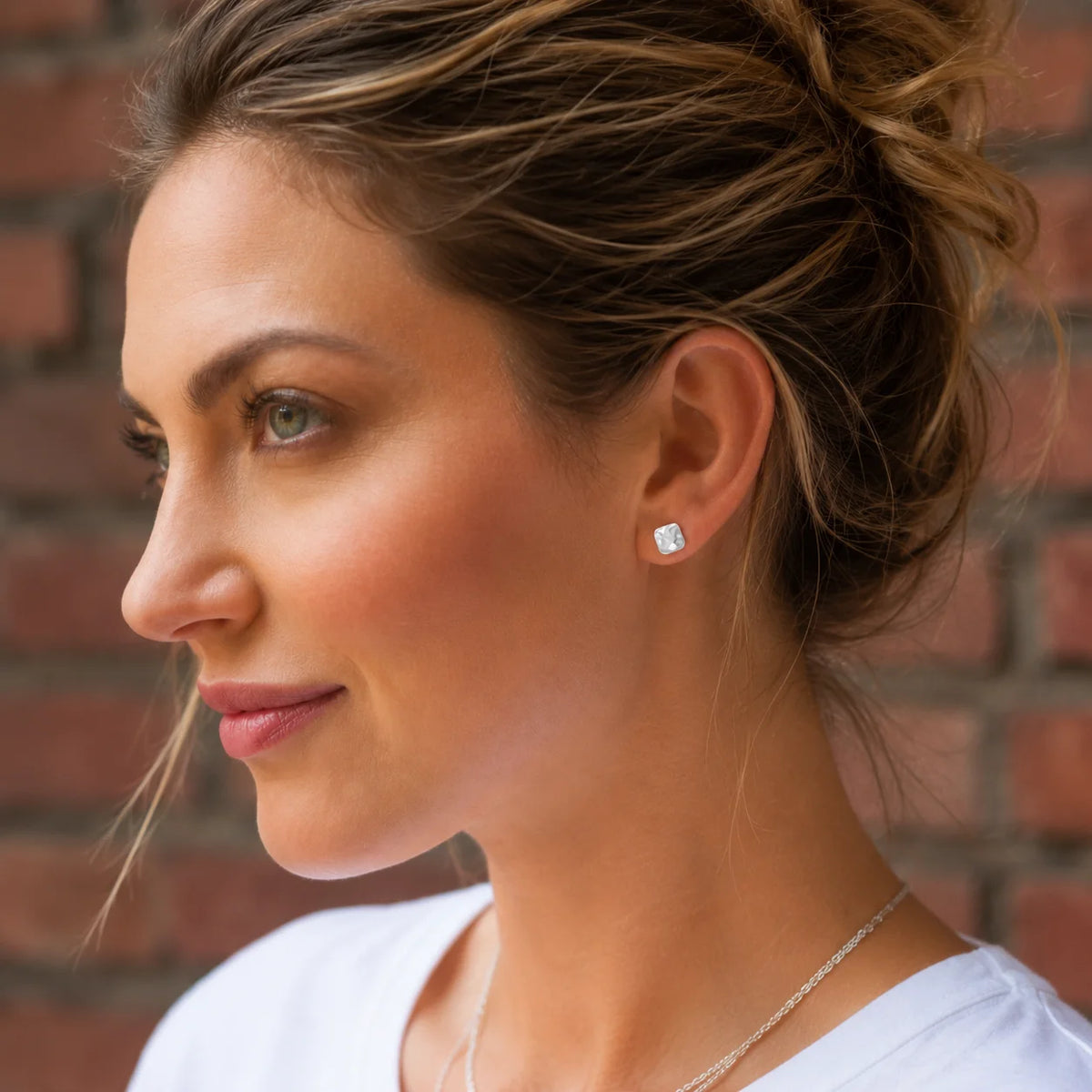 Hammered Square Studs