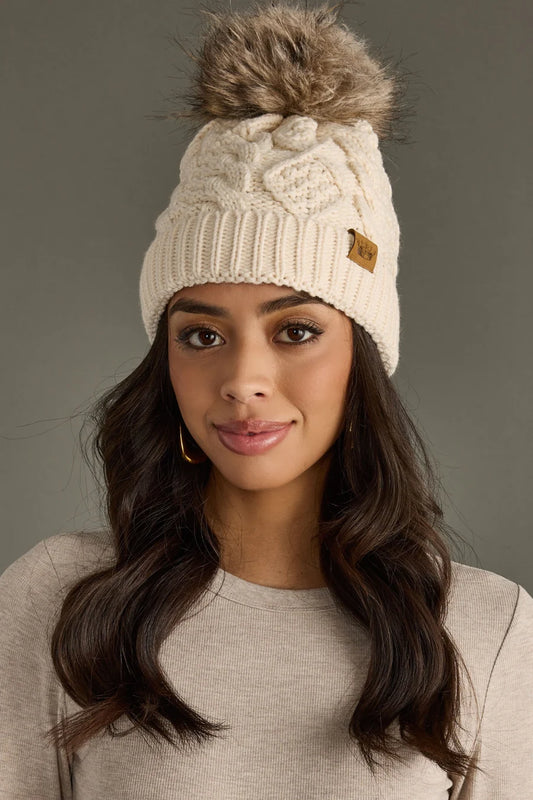 PANACHE - Ellwood Pom Knit Hat / Cream