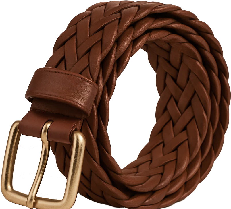 Braided Leather Pulse Belt / Whiskey