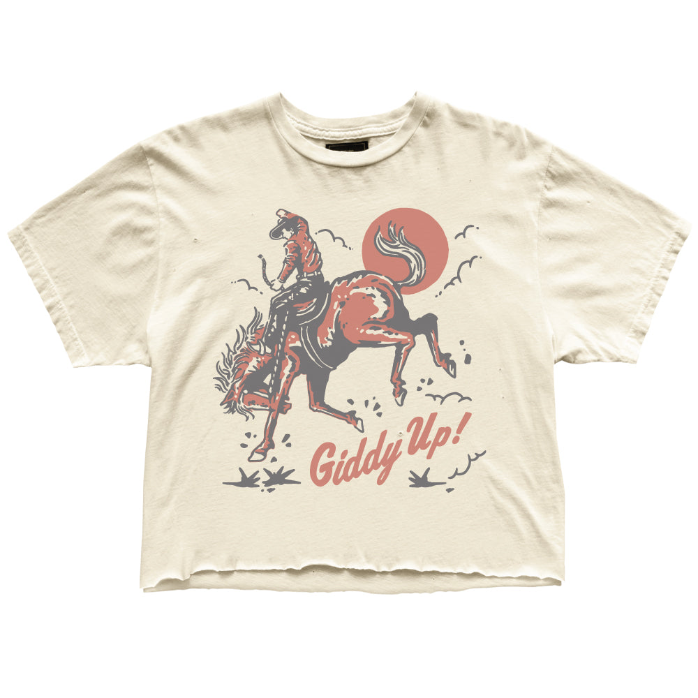 RETRO BRAND - Giddy Up Cropped Shirt