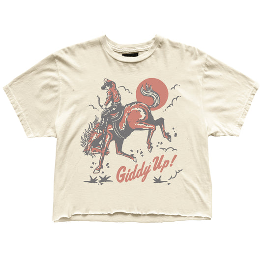 RETRO BRAND - Giddy Up Cropped Shirt